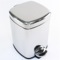 Square Polished Chrome Waste Bin With Pedal